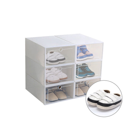 Transparent Stackable Shoe Storage Boxes (Set of 6) by HitMyNeed