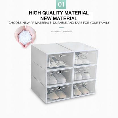 Transparent Stackable Shoe Storage Boxes (Set of 6) by HitMyNeed