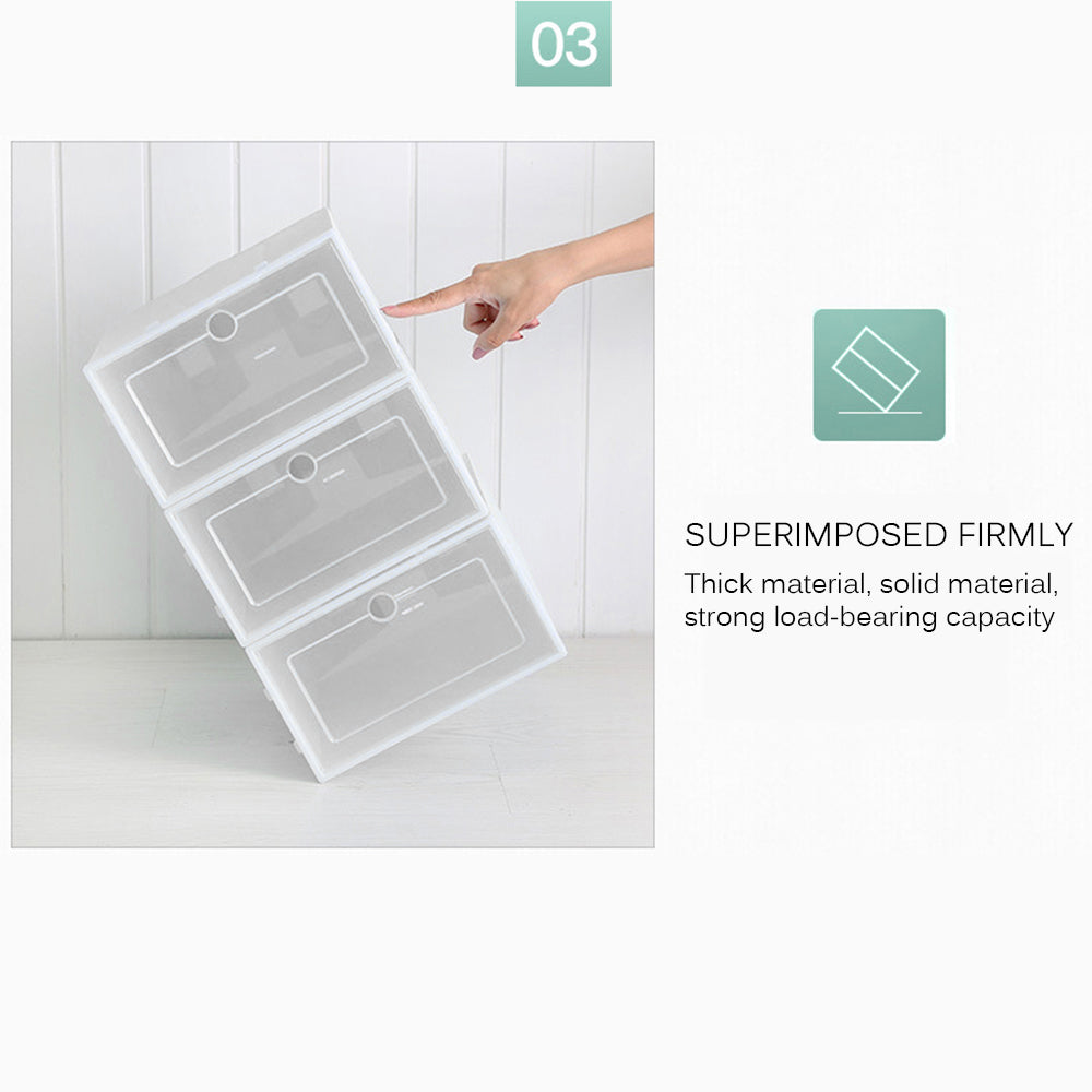 Transparent Stackable Shoe Storage Boxes (Set of 6) by HitMyNeed