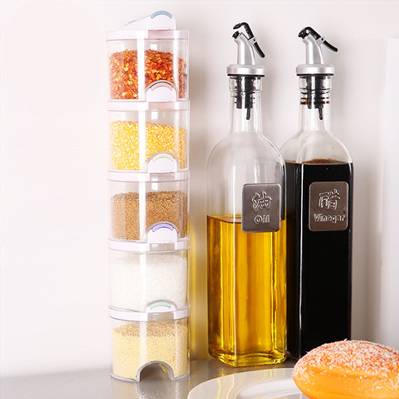 Transparent Stackable Spice Jars Set of 5 by HitMyNeed