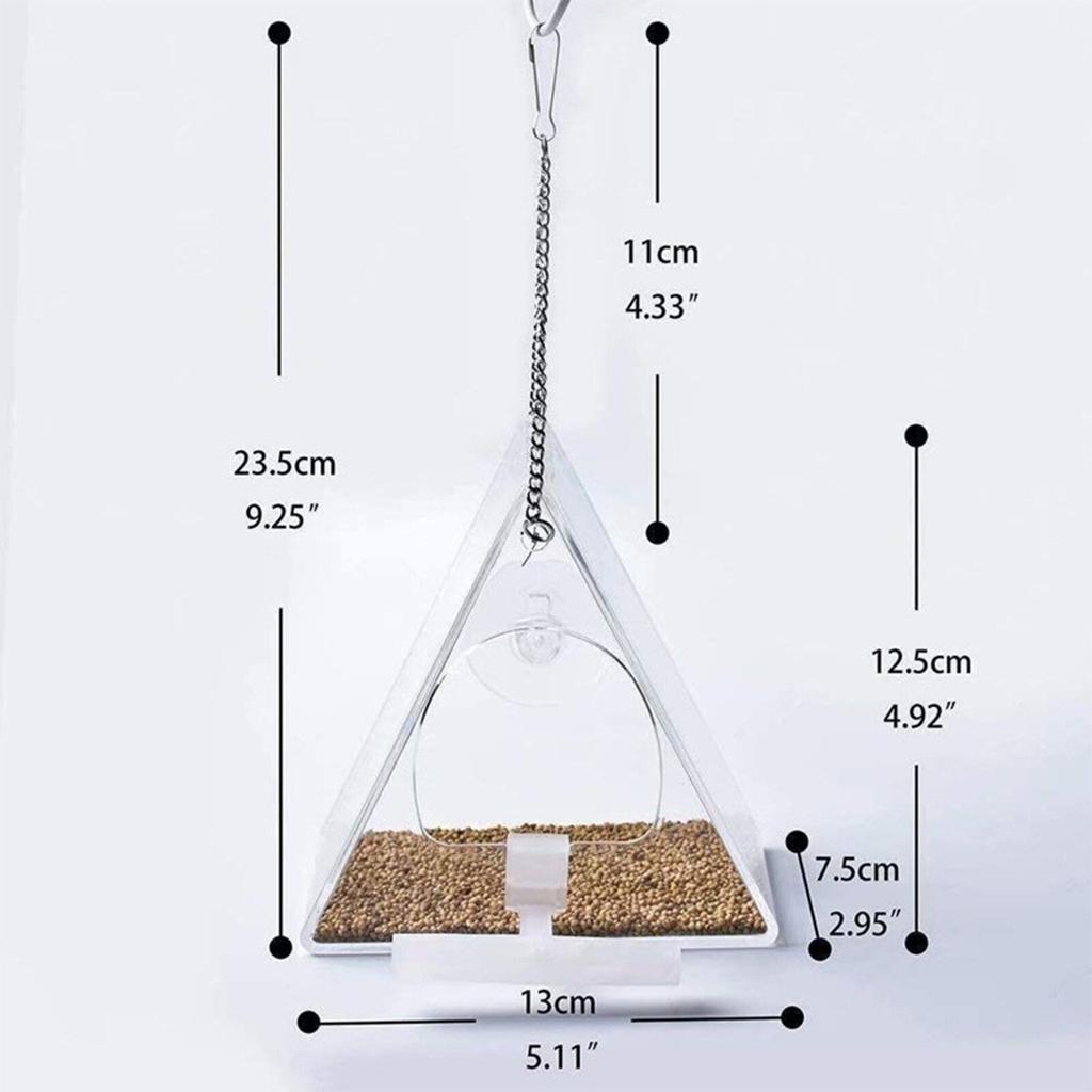 Transparent Triangle Acrylic Hanging Bird Feeder by HitMyNeed