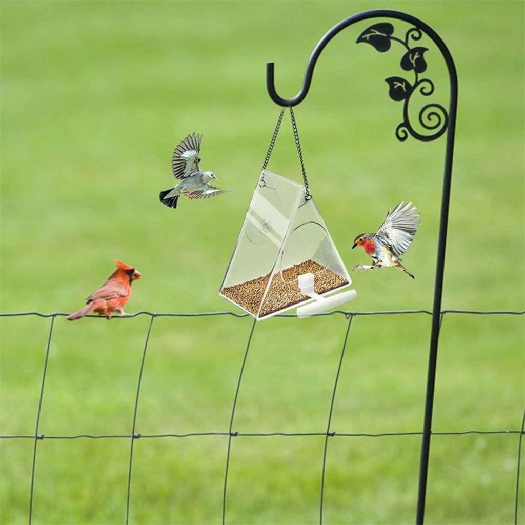 Transparent Triangle Acrylic Hanging Bird Feeder by HitMyNeed