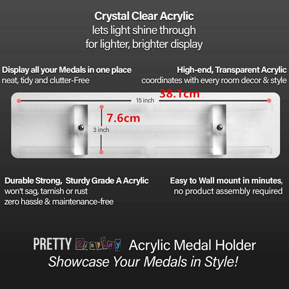 Transparent Wall Medal Holder Acrylic Display Rack by HitMyNeed