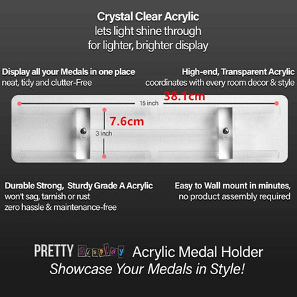 Transparent Wall Medal Holder Acrylic Display Rack by HitMyNeed