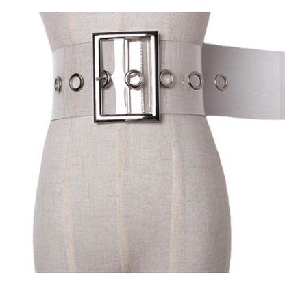 Transparent Wide Clear Belt for Women by HitMyNeed