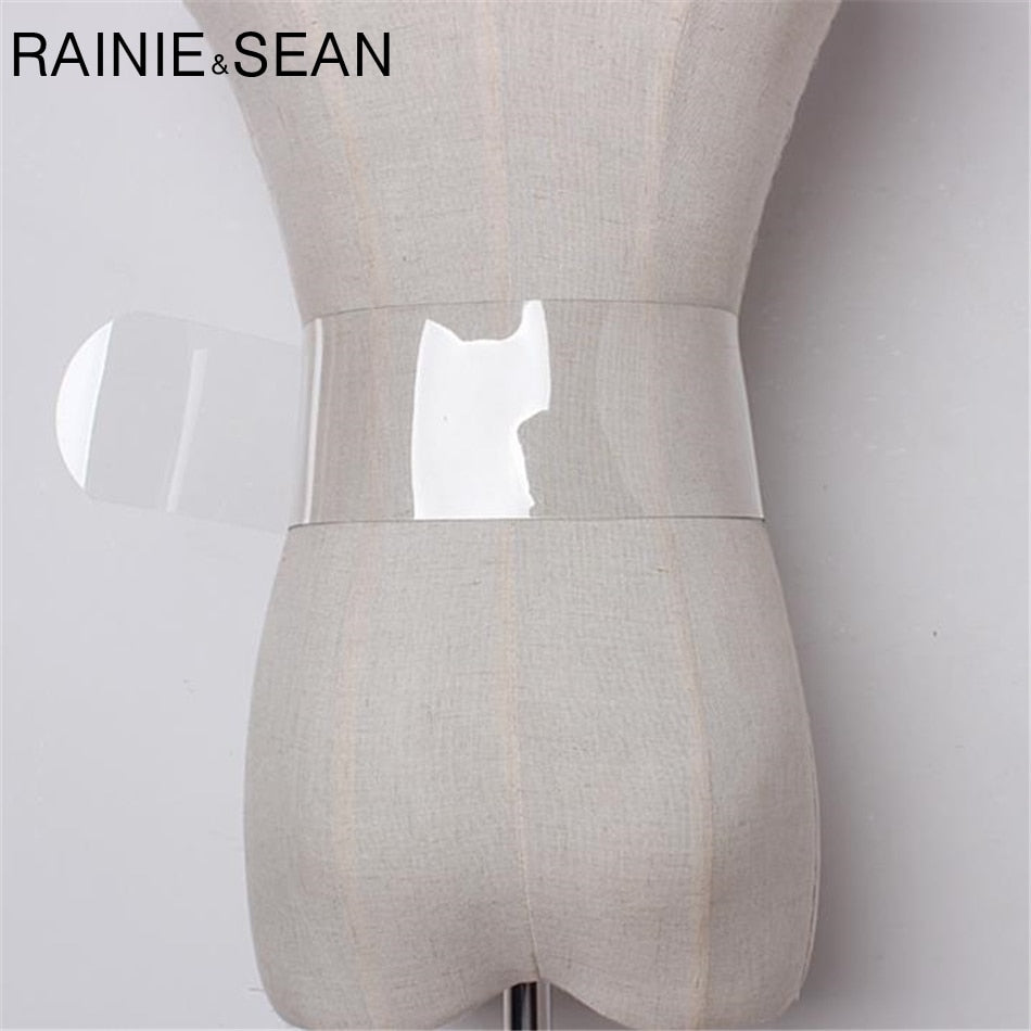 Transparent Wide Clear Belt for Women by HitMyNeed