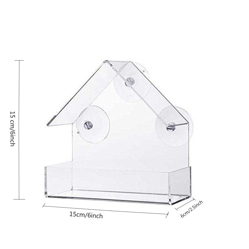 Transparent Window Bird Feeder with Suction Cups by HitMyNeed
