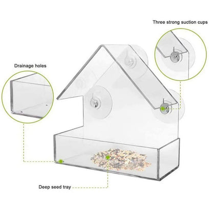 Transparent Window Bird Feeder with Suction Cups by HitMyNeed