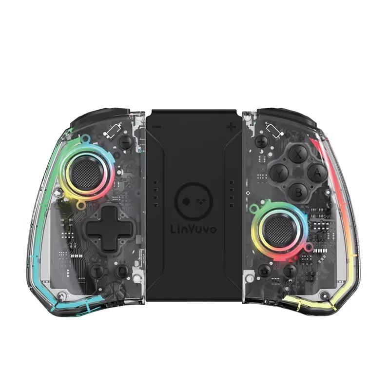 Transparent Wireless Joy‑Pad with 8‑Color LED for Switch by HitMyNeed
