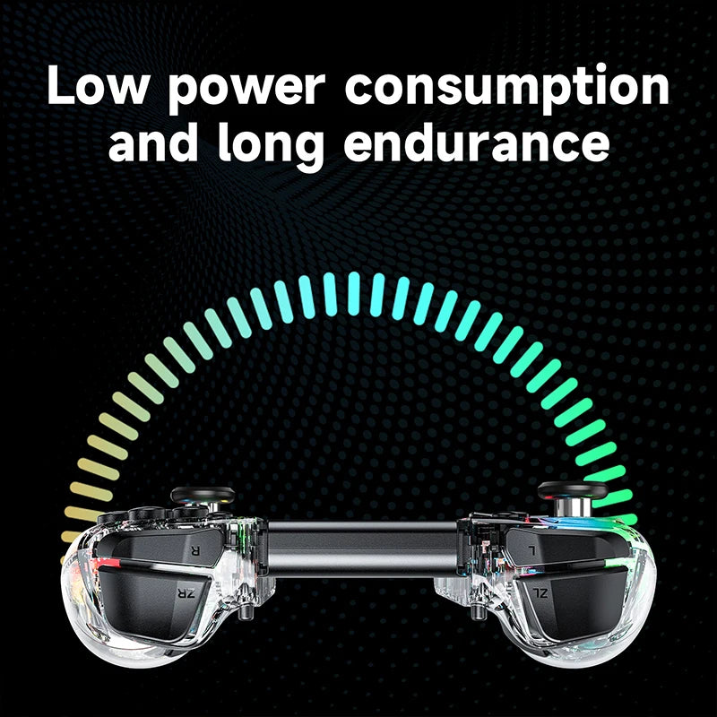 Transparent Wireless Joy‑Pad with 8‑Color LED for Switch by HitMyNeed