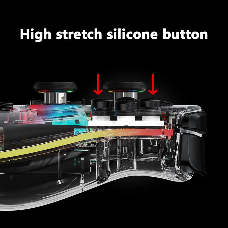 Transparent Wireless Joy‑Pad with 8‑Color LED for Switch by HitMyNeed