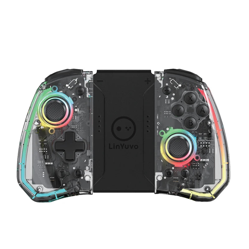 Transparent Wireless Joy‑Pad with 8‑Color LED for Switch clear by HitMyNeed