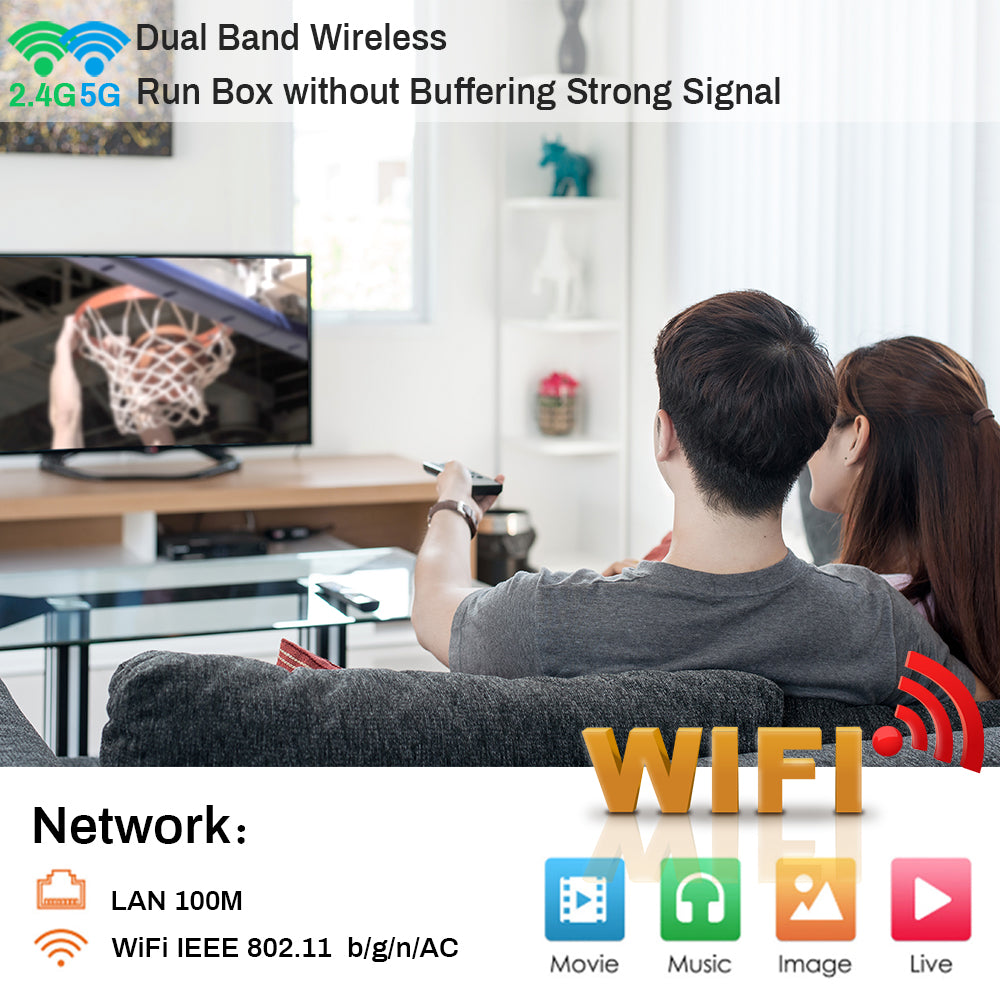 Transpeed Android 10 TV Box with Voice Assistant 6K eu-plug 64g-with-keyboard by HitMyNeed