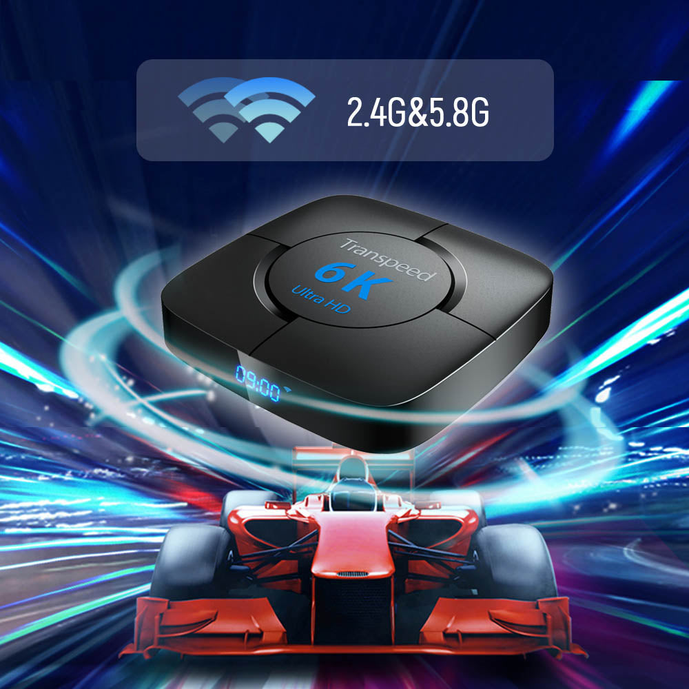 Transpeed Android 10 TV Box with Voice Assistant 6K us-plug 64g-with-keyboard by HitMyNeed
