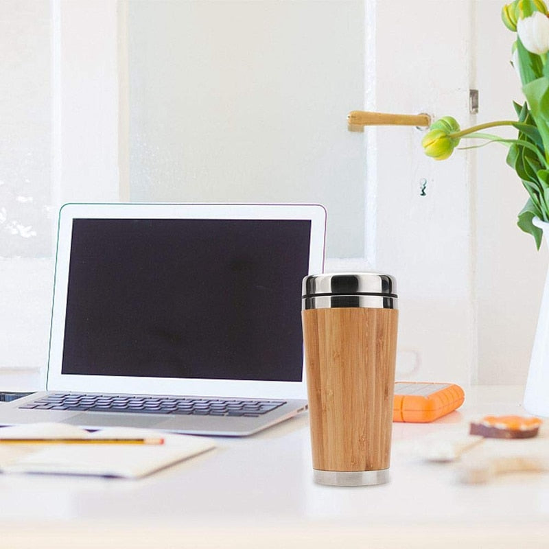Travel Bamboo Tumbler Cup with Leak-Proof Lid by HitMyNeed