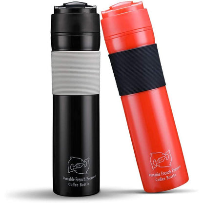 Travel Coffee Press Portable Bottle Set (2 Pack) by HitMyNeed