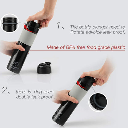 Travel Coffee Press Portable Bottle Set (2 Pack) by HitMyNeed