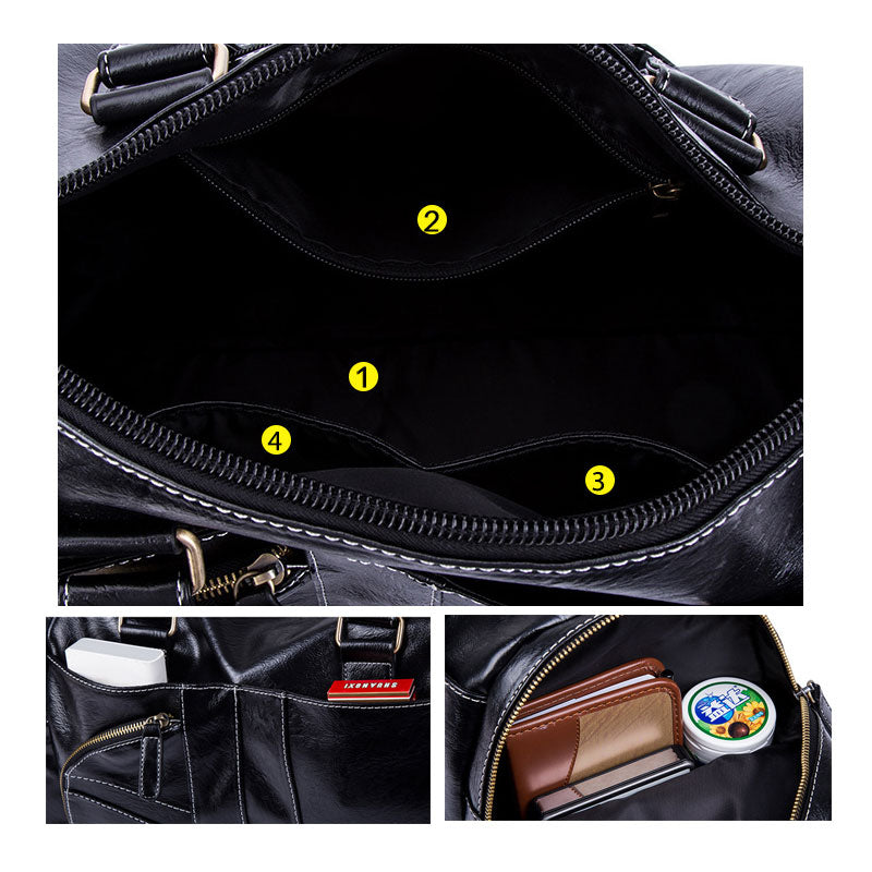 Travel Duffel Bag PU Leather Weekender 35L by HitMyNeed