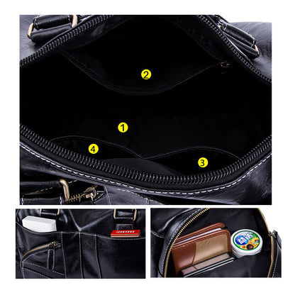 Travel Duffel Bag PU Leather Weekender 35L by HitMyNeed