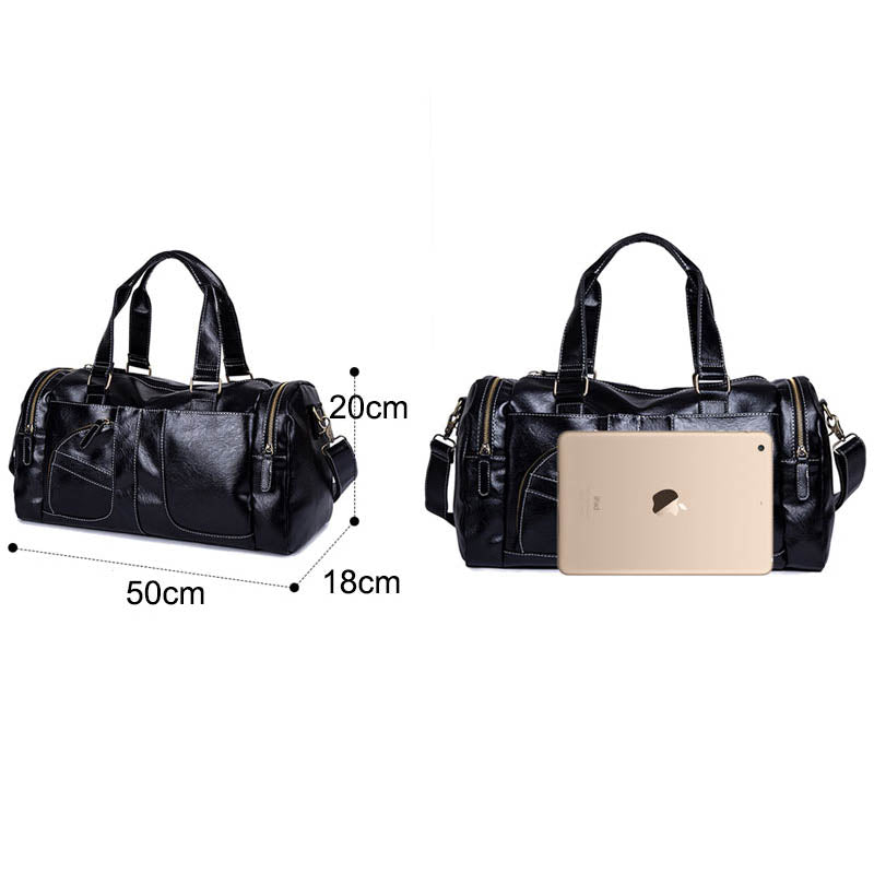Travel Duffel Bag PU Leather Weekender 35L by HitMyNeed