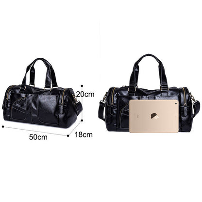 Travel Duffel Bag PU Leather Weekender 35L by HitMyNeed