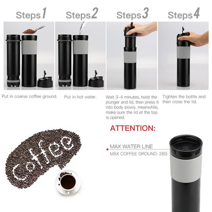 Travel French Press Coffee Maker Tumbler 350ml by HitMyNeed