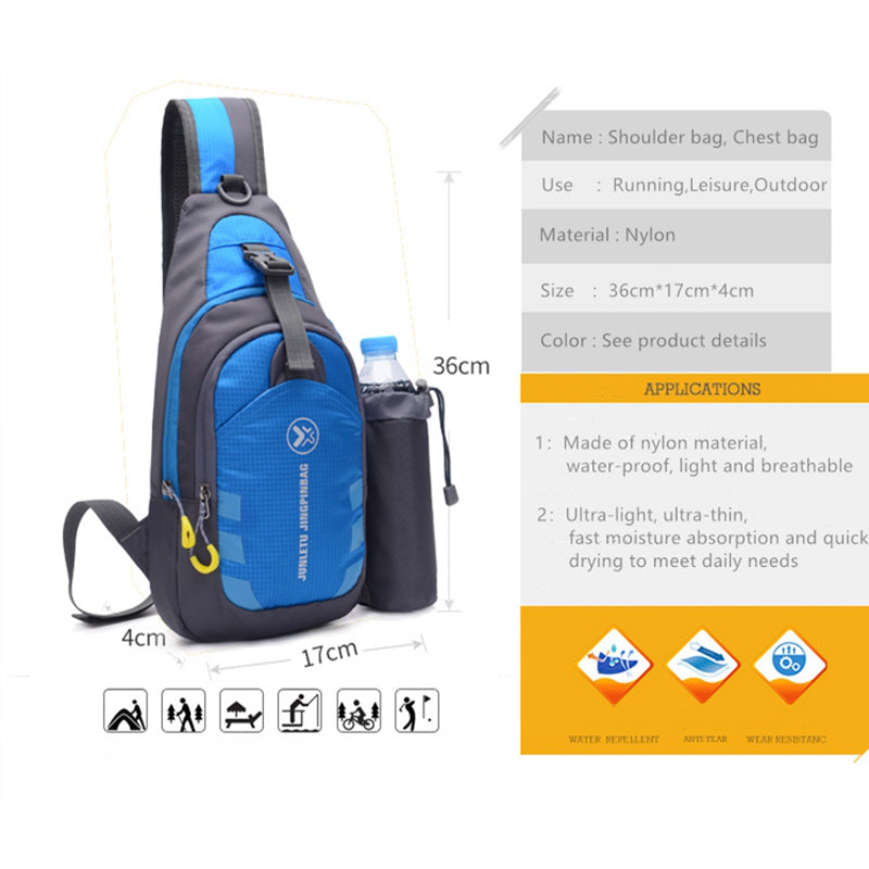 Travel Hiking Chest Shoulder Bag with Laptop Sleeve by HitMyNeed