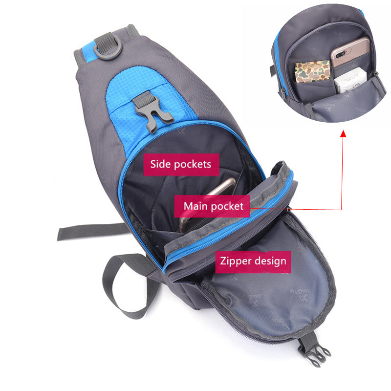 Travel Hiking Chest Shoulder Bag with Laptop Sleeve by HitMyNeed