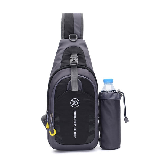 Travel Hiking Chest Shoulder Bag with Laptop Sleeve black by HitMyNeed