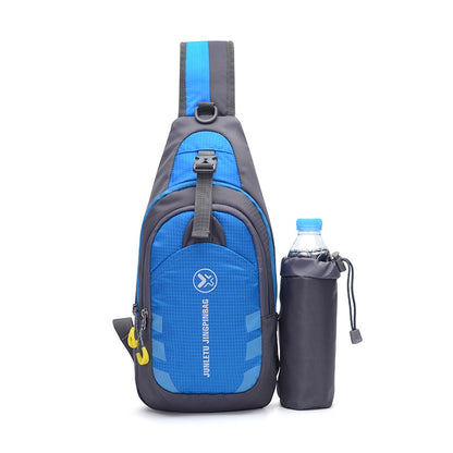Travel Hiking Chest Shoulder Bag with Laptop Sleeve blue by HitMyNeed