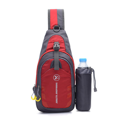 Travel Hiking Chest Shoulder Bag with Laptop Sleeve red by HitMyNeed