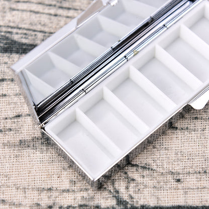 Travel Metal Pill Box with 6 Compartments by HitMyNeed