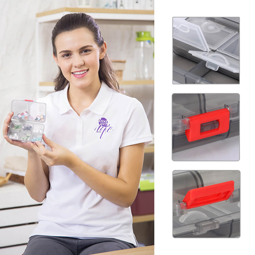 Travel Pill Box with 8 Secure Compartments by HitMyNeed