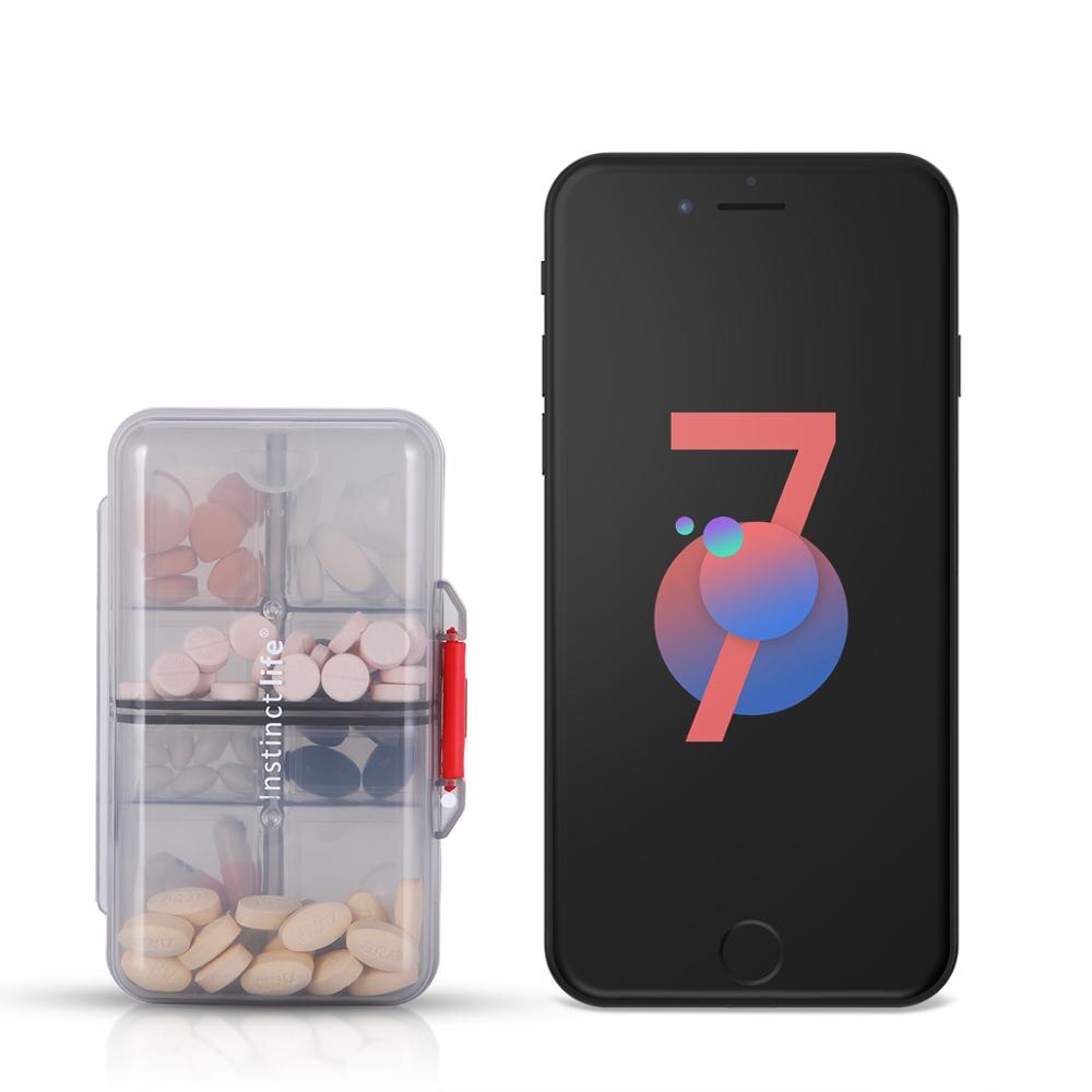 Travel Pill Box with 8 Secure Compartments by HitMyNeed