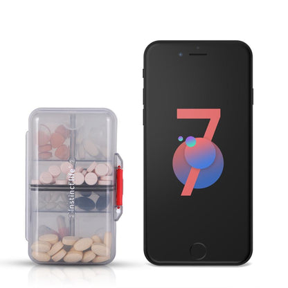 Travel Pill Box with 8 Secure Compartments by HitMyNeed