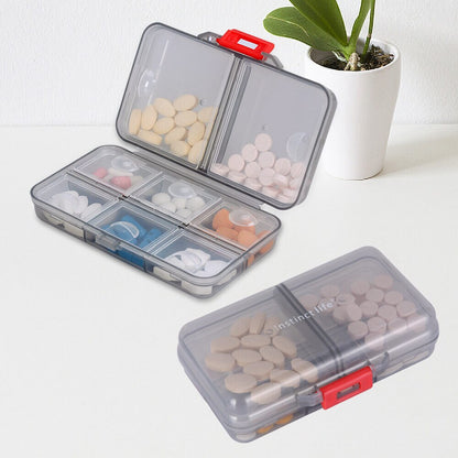 Travel Pill Box with 8 Secure Compartments by HitMyNeed