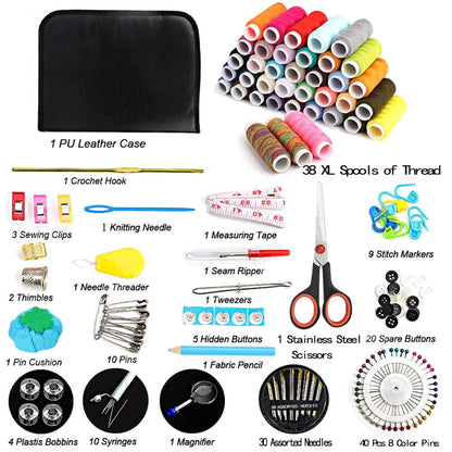Travel Sewing Kit DIY Set with Case (183 pcs) by HitMyNeed