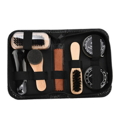 Travel Shoe Polish Kit with Brushes and Case by HitMyNeed