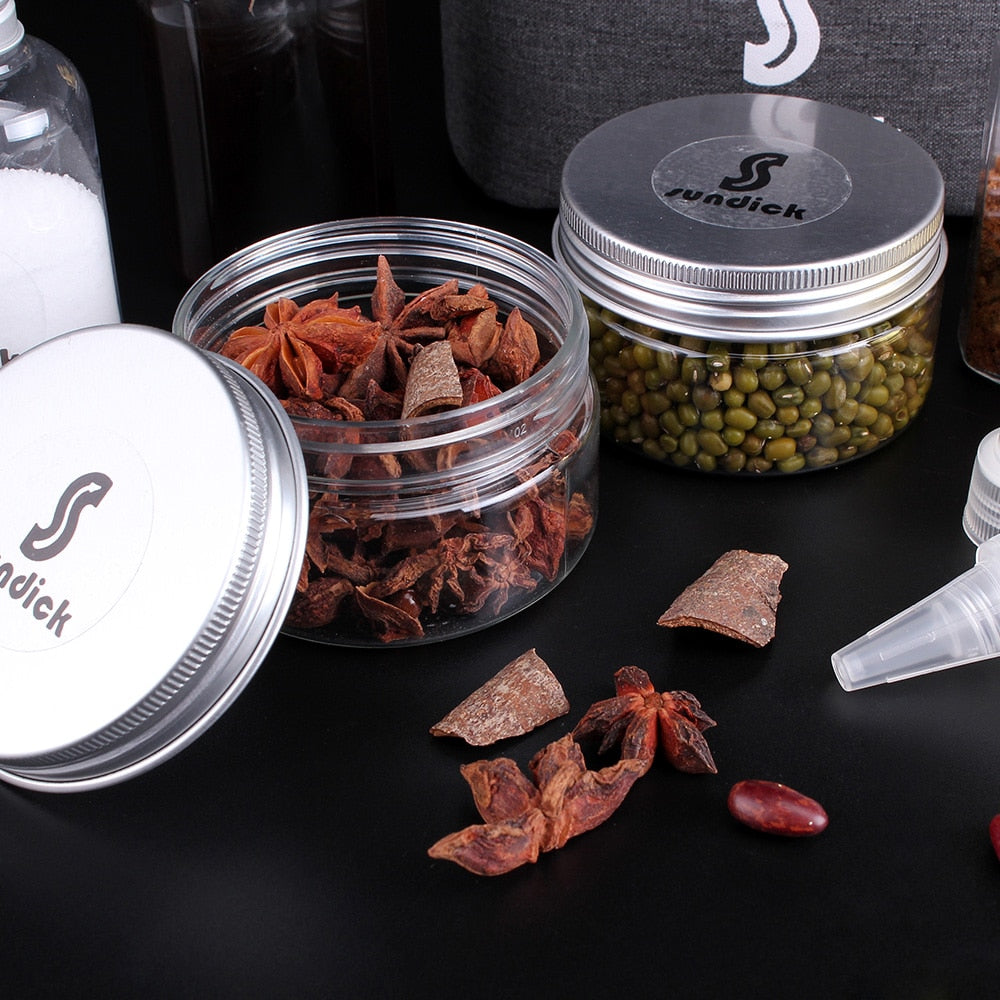 Travel Spice Container Set with Zippered Bag (9pcs) by HitMyNeed