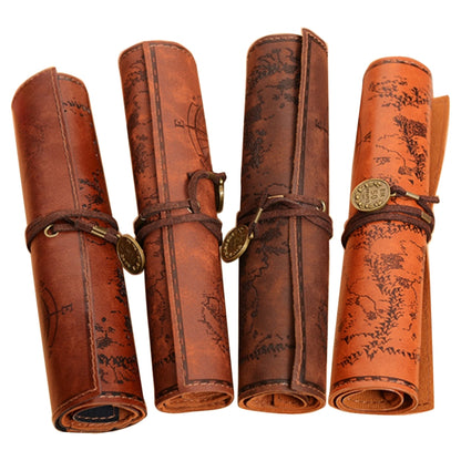 Treasure Map Roll Pencil Case with 3 Pockets by HitMyNeed