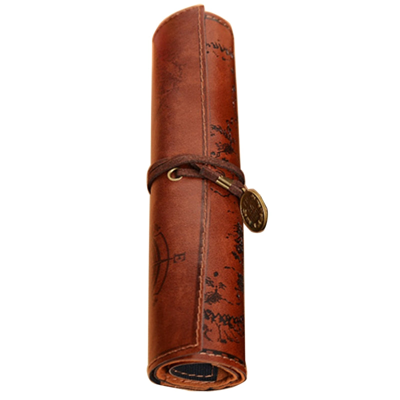 Treasure Map Roll Pencil Case with 3 Pockets by HitMyNeed