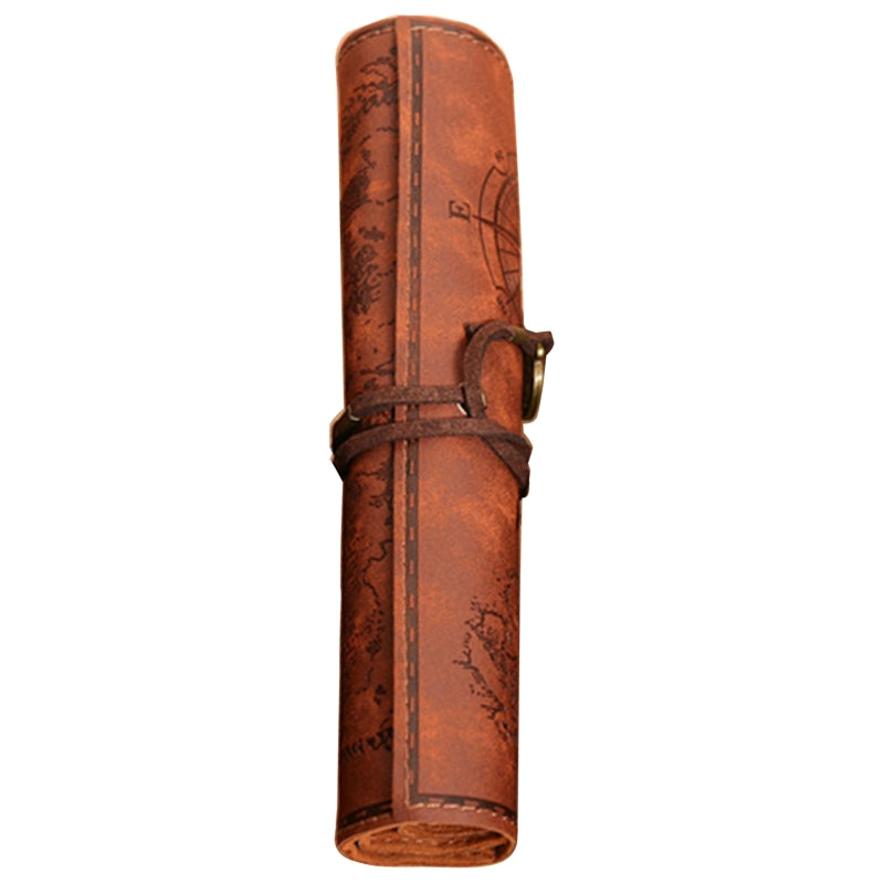 Treasure Map Roll Pencil Case with 3 Pockets by HitMyNeed