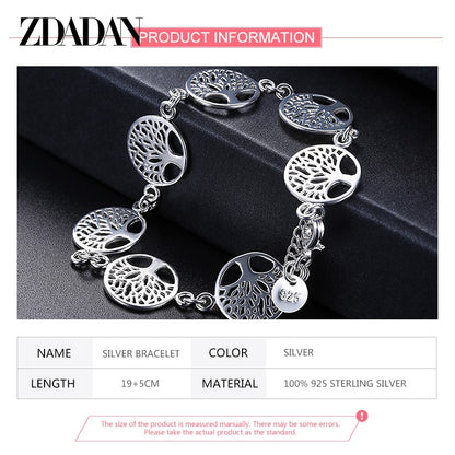 Tree of Life Sterling Silver Bracelet for Women by HitMyNeed