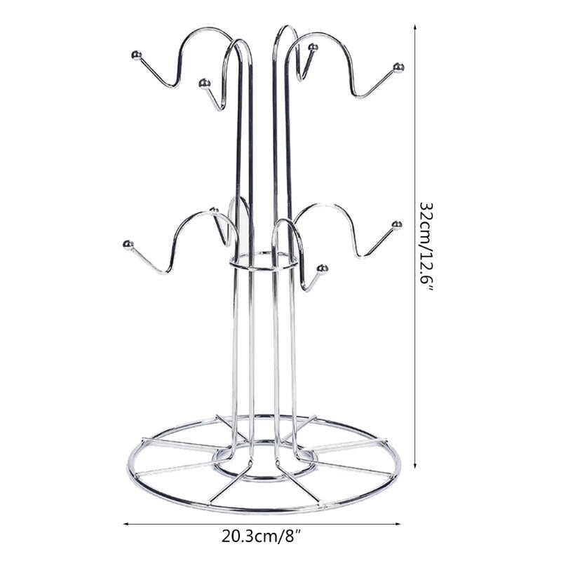 Tree Shaped Metal Mug Rack with 8 Hooks by HitMyNeed