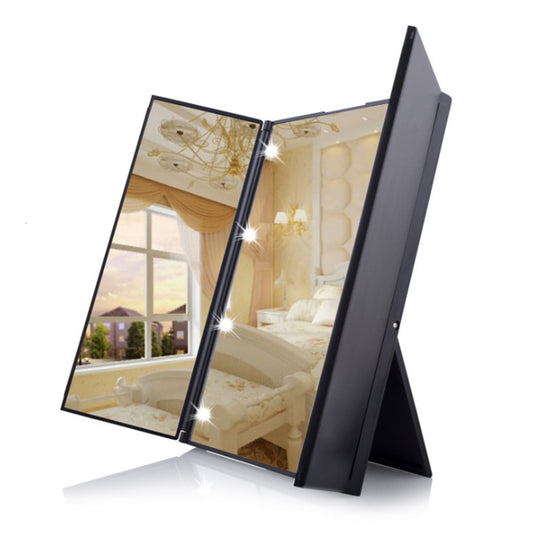 Tri Fold Travel Vanity Mirror with LED Lights by HitMyNeed