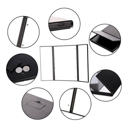 Tri Fold Travel Vanity Mirror with LED Lights by HitMyNeed