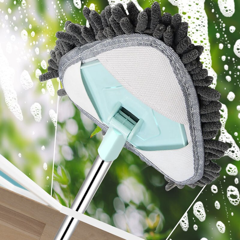 Triangle Flat Floor Mop with Extendable Handle by HitMyNeed