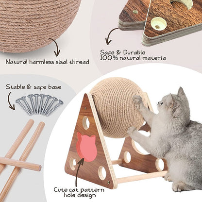 Triangle Stand Sisal Cat Scratching Ball Toy by HitMyNeed
