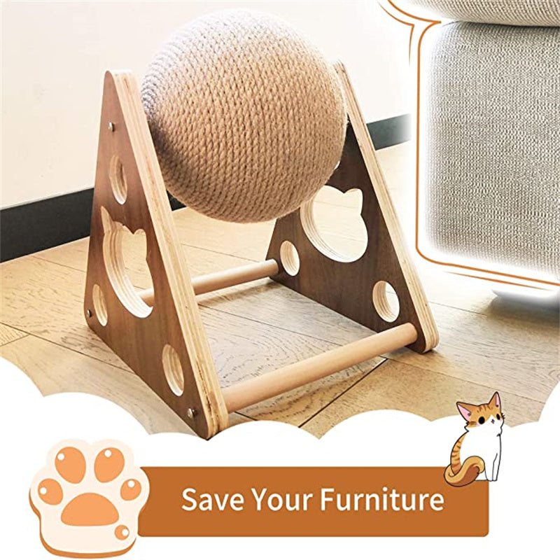 Triangle Stand Sisal Cat Scratching Ball Toy by HitMyNeed