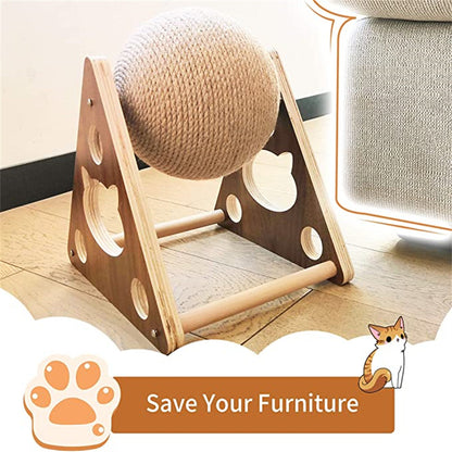 Triangle Stand Sisal Cat Scratching Ball Toy by HitMyNeed